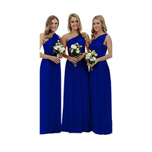 Women s Long One Shoulder Bridesmaid Gown Asymmetric Prom Evening Dress Royal Blue 12 - superazone