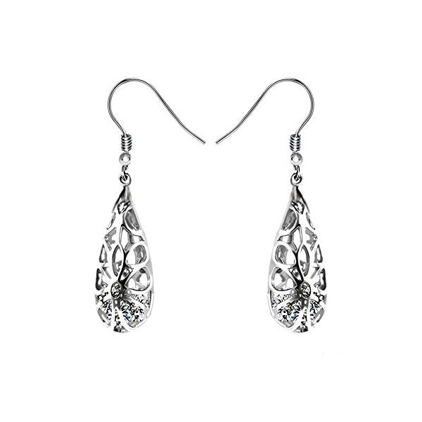 925 Sterling Silver Filigree Dangle Earrings for Women Fashion - superazone