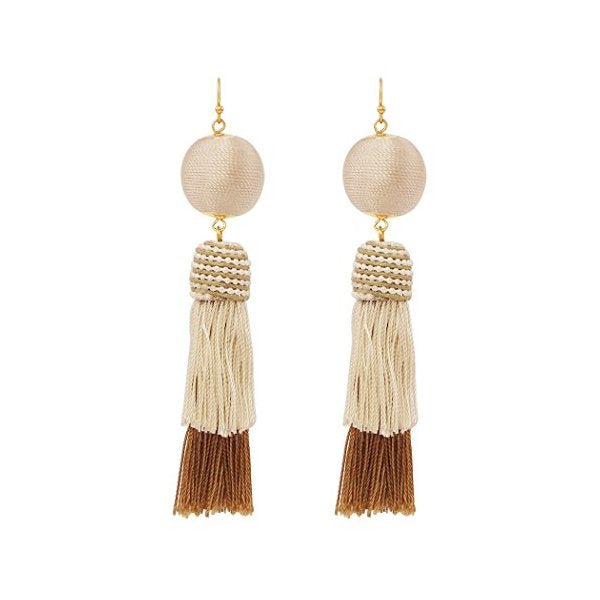 Rosemarie Collections Women s Stylish Bauble Ball and Long Tassel Statement Earrings - superazone