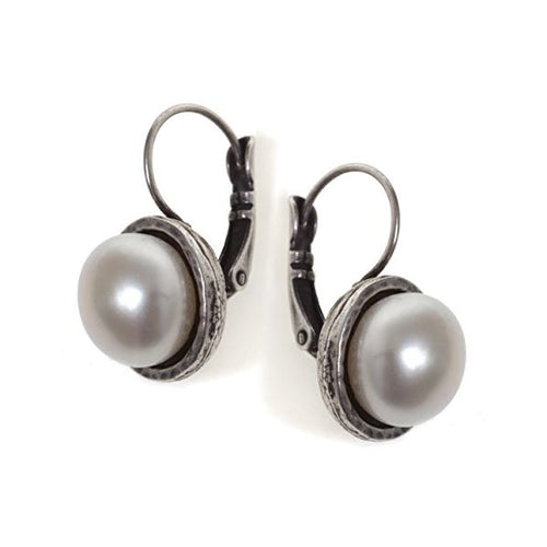 SEA Smadar Classically Designed And Handmade Majorica Pearl Ivy Earrings In 925 Silver Plated Mounting - superazone