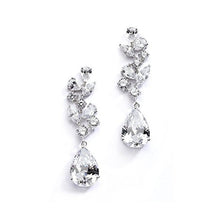 Mariell Mosaic Wedding Bridal CZ Earrings with Pear Shaped Teardrops Pageant Mother of Bride Glam Too - superazone