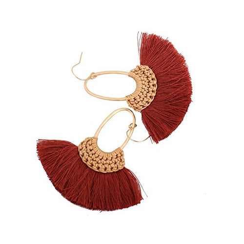 Badu Tassel Women Earrings Crystal Handmade Shell Jewelry Drop Earrings 026 - superazone