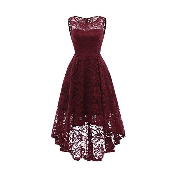 MUADRESS 6006 Women s Vintage Floral Lace Sleeveless Hi Lo Cocktail Fo – WZone for Shopify