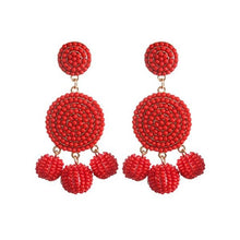 ELEARD Beaded Earrings Elegant Soriee Dangle Bead Disc Bead 3 Ball Dangle Ear Drop Bead Tassel Earrings for Women Girl - superazone